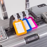 Étiquettes de bagage personnalisables en PVC, breloques pour chaussures, étiquettes nominatives de voyage, étiquettes de sac à dos, accessoires pour valises