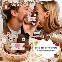 WenmthG Couple d'ours en crochet – Cadeau fait main en tricot et crochet pour les amoureux, mariage et fiançailles