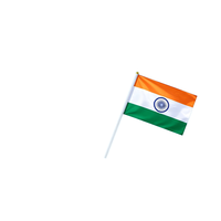 Gouli No. Drapeau indien 8 couleurs 14*21cm, mât en plastique écologique à manivelle, impression numérique polyester, séchage rapide, sac OPP