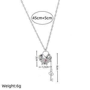 Women Gift Gold Plated Custom Jewelry Lock Key <b>Heart</b> Shape Photo Picture Open <b>Locket</b> Charm Necklace - Product Image 3
