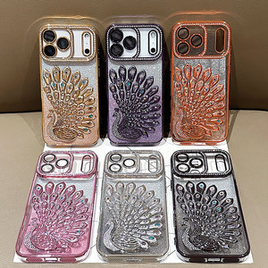Diamante colorato pavone gradiente Glitter Design di lusso per iPhone 17 Pro Max custodia <span class=keywords><strong>Apple</strong></span> 17 strass placcato copertura del telefono - Product Image 4
