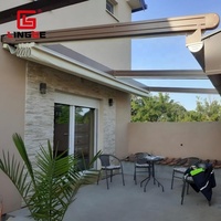 Toit arqué rétractable motorisé électrique avec télécommande, protection UV, résistant à la neige, pour balcon de restaurant