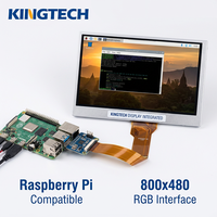 Écran LCD TFT Kingtech OEM 7 pouces 50 broches avec interface RGB IPS 800x480 et carte de contrôle pour Raspberry Pi