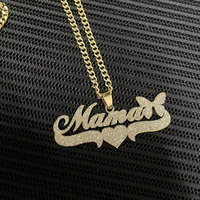 Collier délicat en acier inoxydable plaqué or PVD 14k 18k pour femme, bijou de la Fête des Mères, collier « Mama » pour maman