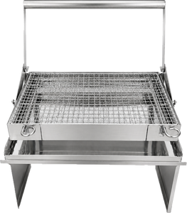 Portable Stainless Steel Camping Fire Pit <b>Grill</b> Stand with Foldable Legs and <b>Mesh</b> Rack - Product Image 1