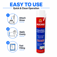 MUCHAO A21 500ml Mastic polyuréthane toutes saisons haute température sans expansion, basse température sans rétrécissement pour fenêtres, portes et tuyaux