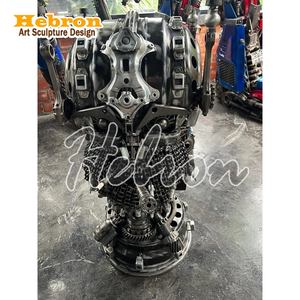 Sculpture d'art moderne <span class=keywords><strong>en</strong></span> métal recyclé pour décoration intérieure, Statue de casque d'Optimus Prime <span class=keywords><strong>nu</strong></span>, pour table basse, Œuvre d'art <span class=keywords><strong>en</strong></span> métal, Technique de moulage - Product Image 3