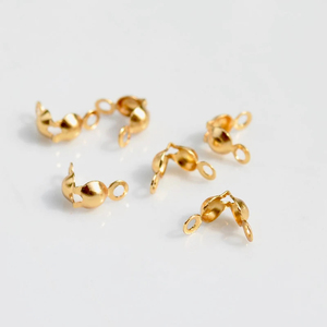 Real 14K Gold Filled Clamshell Bead Tip Clasp Wholesale <strong>Supplies</strong> for <strong>Jewelry</strong> Making Handmade DIY Accessories Finding - Product Image 5