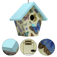 Nichoir pour oiseaux sauvages, nichoir suspendu en bois de pin pour oiseaux de jardin, résistant aux intempéries et durable