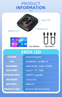 Xlintek Streaming Media Android Auto CarPlay AI Box 8GB/128GB Inalámbrico Portátil Tipo-C Puerto para Tarjeta SIM 2 Pantallas Modelo KBOX-LED