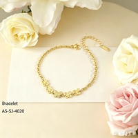 Bracelet Pendentif Zircon en Acier Inoxydable 304/316 Plaqué Or 18 carats, Bijou Minimaliste Premium Lisse et Brillant Polyvalent pour Femme