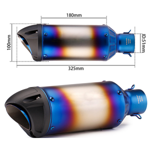 Silencieux d'échappement moto 51mm, tuyau d'échappement pour projets de modification, compatible MSX125 CBR125R <span class=keywords><strong>CB125R</strong></span> NVX155 PCX150 ZX25RR RS125 R15 - Product Image 4