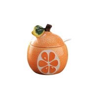 Creatieve Fruitvorm Reliëf Keramische Kruidenpot Keukenaccessoires Honingpot Opbergflessen & Potten Met Lepel