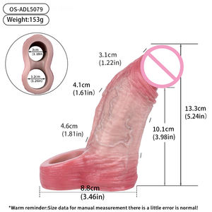 ORALSX Petite <span class=keywords><strong>Taille</strong></span> Pénis Extender 5 Pouces Cock Sleeve Préservatif Réutilisable Gode Creux Silicone Cock Extender pour Hommes Petit Pénis - Product Image 2