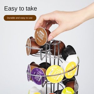 Organizador de Cocina Giratorio de Acero Inoxidable para Cápsulas de Café, Capacidad para 40 Cápsulas, Venta al Por Mayor Personalizada - Product Image 5