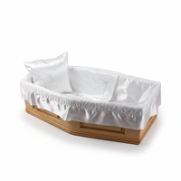 XZR-59 Style Européen France, Drap de cercueil en satin avec drapé Capiton, Matelas de fond de cercueil en lin et Oreiller funéraire, pour le marché européen
