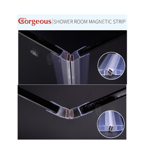 سوبر واضح البلاستيك pvc المطاط دش غرفة أسفل شاشة ختم المياه قطاع الزجاج حمام شريط إحكام إغلاق مغناطيسي باب حمام - Product Image 5