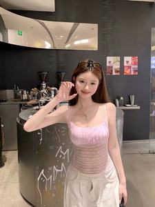 Top <span class=keywords><strong>de</strong></span> Tirantes Finos con Encaje y Relleno <span class=keywords><strong>para</strong></span> Mujer, Ajuste Ceñido, Sujetador Incorporado, Estilo Y2K, Sexy <span class=keywords><strong>para</strong></span> Salir, Colección 2026 - Product Image 2