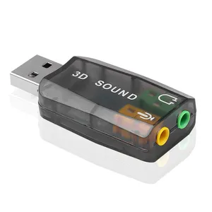 笔记本电脑台式机USB声音适配器外部3.5毫米3D立体声加麦克风插孔音频声卡适配器