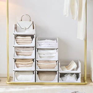 Có Thể Gập Lại Closet Tổ Chức <span class=keywords><strong>Stackable</strong></span> Nhựa Lưu Trữ Giỏ Tủ Quần Áo Container Cho Tủ Quần Áo Hoặc Không Gian Lưu Trữ - Product Image 3