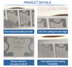 Étiquette RFID UHF mini certifiée ARC pour la gestion du commerce de détail, puce U <span class=keywords><strong>CODE8</strong></span>, passive, réinscriptible, étanche, autocollante - Product Image 2