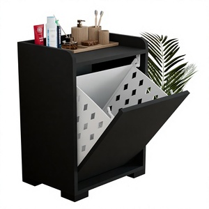 Panier à linge avec couvercle, armoire de rangement pour linge sale, armoire de rangement pour salle de bain - Product Image 1