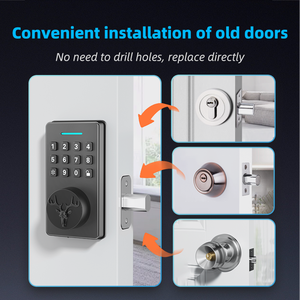 <span class=keywords><strong>Serrure</strong></span> de porte intelligente sans clé, <span class=keywords><strong>serrure</strong></span> connectée à combinaison, <span class=keywords><strong>serrure</strong></span> de porte Ble TTlock App, mot de passe, clé, pas de perçage, <span class=keywords><strong>serrure</strong></span> de porte à mot de passe - Product Image 3