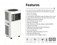 Aire Acondicionado Portátil Eléctrico con Control Remoto Infrarrojo Inteligente, Enfriamiento de Alta Eficiencia, Control de Temperatura Rápido, para Hotel