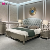 Nouveau lit double français en cuir véritable, bois massif sculpté, luxueux, chambre principale, lit de mariage, personnalisable, OEM, 3 ans