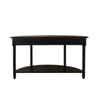 Canette de meubles de luxe HL601-140 Antique 'courbé en bois de chêne massif couloir entrée salon demi-lune Tables console rondes