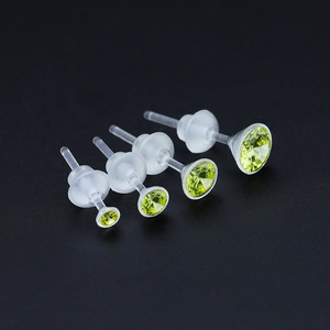 Earrings With Plastic Posts And Backs Hand Painted Vibrant Dots