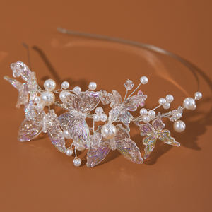 Accessoire Cheveux Fille Tendance : Bandeau Princesse <span class=keywords><strong>Couronne</strong></span> <span class=keywords><strong>de</strong></span> Papillons et Perles pour Enfants - Product Image 3