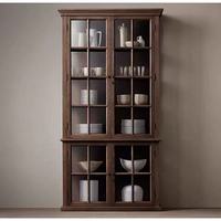 Armoire moderne en bois massif avec porte vitrée, rangement durable