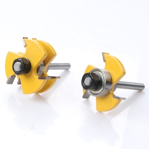 2 <b>Pc</b> 6.35mm Shank High Quality Tongue & Groove Joint Assembly Bit <b>Set</b> Stock Wood Cutting Tool - Product Image 5