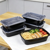 Boîte à lunch jetable de qualité alimentaire pour la restauration, emballage en plastique pour pain, sandwichs, sushis, salades