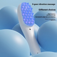 Peigne de massage du cuir chevelu électrique sans fil avec thérapie par lumière rouge et bleue et fonction de vibration pour le soin du cuir chevelu