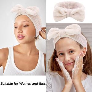 عصابة رأس وجه بفقاعات مجدولة 2024، غير قابلة للانزلاق من الإسفنج المنتفخ، لغسل الوجه والمكياج والمنتجعات الصحية للنساء من القماش - Product Image 3