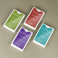 Flacon pulvérisateur de parfum en forme de carte carrée prêt à être expédié, 20 ml, 45 ml, blanc, noir, format de poche, flacon pulvérisateur d'alcool pour désinfectant pour les mains en PP