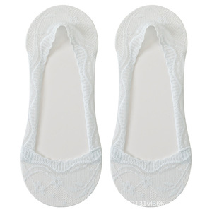 2026 Spring/Summer New Style <b>Low</b>-<b>Cut</b> Lace Ice Silk Invisible Stockings, Anti-Slip-Off, Full-Circle Silicone, Non-Rolling-Up - Product Image 1