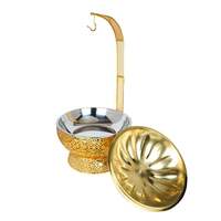 Chauffe-Plat Professionnel 8L en Acier Inoxydable Doré pour Buffet de Mariage et Banquet, Réchaud à Alcool avec Couvercle Suspendu et Température Automatique