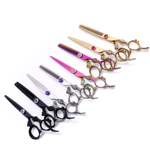 Kawamoto Hairdressing Scissors 6-Inch Dragon Handle Professional Flat Thinning Shears Multiple Colors Right-Handed - Product Image 5