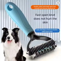 Râteau de toilettage double face pour animaux de compagnie, peignes en ABS pour démêler et éliminer les poils sous-étuis de chiens et chats, brosse anti-poils.