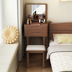 Solid Wood Flip Top Dressing <b>Table</b> 40cm With <b>Mirror</b> Storage Cabinet Bedroom Makeup Desk - Product Image 2