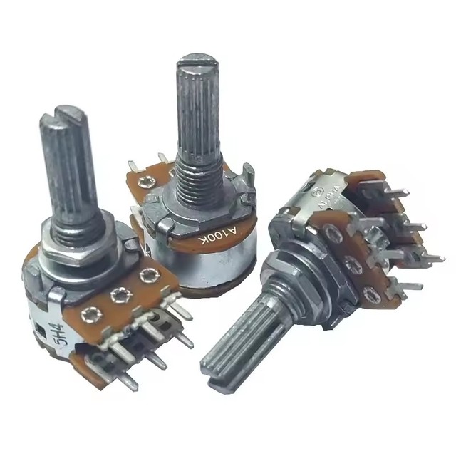 ALPHA RK163 A100KX2 Audio Dual-unit Rotary Potentiometer 6Pins 20mm Flowers shaft