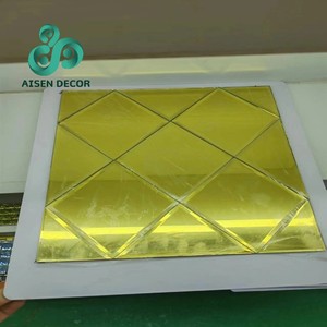 Aisen trang trí nội thất 3D gương khảm tàu điện ngầm tường gạch trắng phòng tắm gạch thủy tinh khảm - Product Image 3