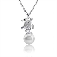 Collier pendentif en argent sterling 925 pour femme, perle d'eau douce, cœur, fleur, vie marine tropicale, bijoux