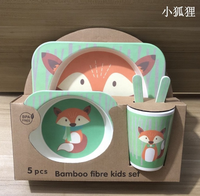 Ensemble de couverts pour enfants en fibre de bambou Animal Monkey, 5 pièces, ensemble de couverts pour enfants, bol de dessin animé créatif, assiette divisée, cuillère, fourchette, tasse, cadeau de couverts