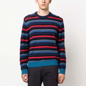 Nouveau pull tricoté à la mode pour hommes, pull chaud à col rond, pull décontracté à rayures multicolores pour hommes - Product Image 1