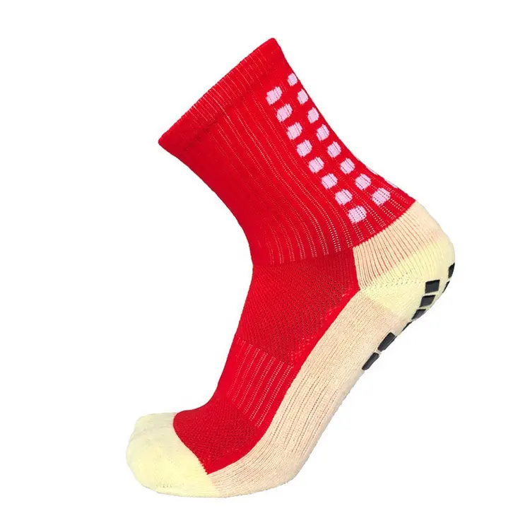 Chaussettes de sport de football américain Fashion Red antidérapantes pour jeunes et adultes chaussettes de basket-ball été automne