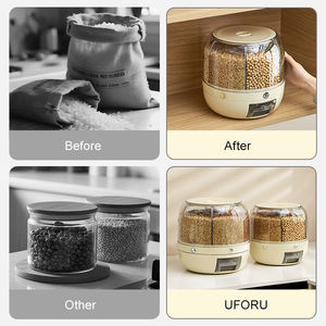 UFORU US Stock Multifunction Plastic Empty Jar Cereal Storage Bucket Grain Nuts <b>Containers</b> <b>Rice</b> Dispenser - Product Image 1